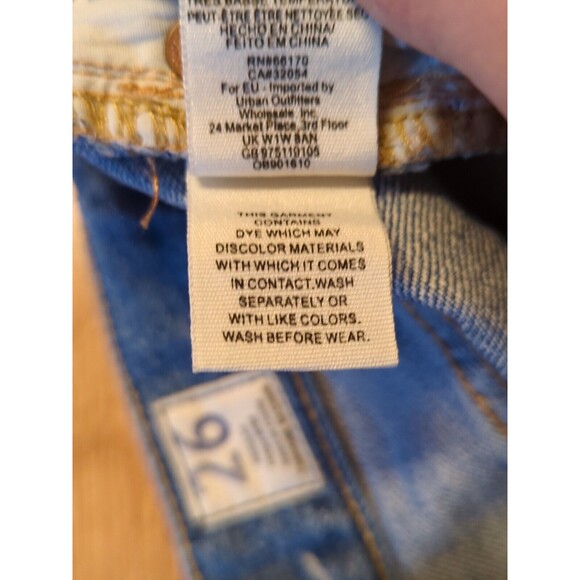 We The Free Jeans Womens 26 Blue Denim High Rise Button Fly Distressed Raw Hem - Picture 12 of 12